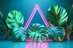 Triangle Frame in Neon Fluorescent Light Product Image 1