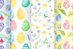 Watercolor Easter Digital Paper Background Product Image 1