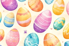 Easter eggs watercolour background Product Image 1