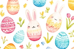 Easter eggs watercolour background Product Image 1