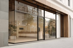 modern office building, empty glass front template Product Image 1