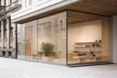 modern office building, empty glass front template Product Image 1