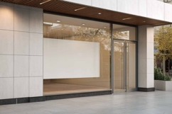 modern office building, empty glass front template Product Image 1