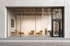 modern office building, empty glass front template Product Image 1