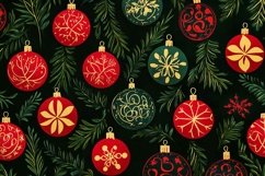 Digital Paper with Xmas Balls Product Image 1