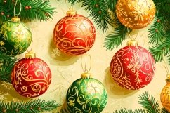 Xmas New Year&#039;s Pattern with Balls Product Image 1