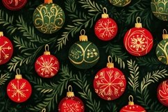 Christmas digital Pattern with ball Product Image 1