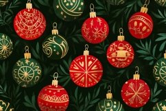 Christmas digital Pattern with ball Product Image 1