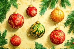 Xmas New Year&#039;s Pattern with Balls Product Image 1