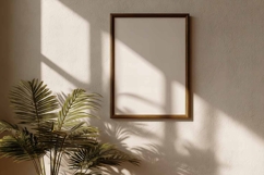 Blank poster frame mockup on white wall living room Product Image 1