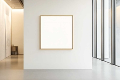Blank poster frame mockup on white wall living room Product Image 1