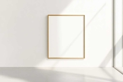 Blank poster frame mockup on white wall living room Product Image 1