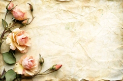 Vintage Paper Card with Flowers Rose Product Image 1