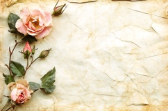 Vintage Paper Card with Flowers Rose Product Image 1