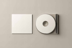 A white blank CD and its case mockup Product Image 1