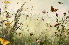 Wild Flowers Butterflies and Dragonfly Product Image 1