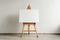 Wooden easel with a white canvas mockup Product Image 1