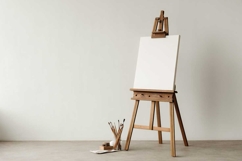 Wooden easel with a white canvas Product Image 1