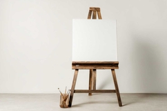 Wooden easel with a white canvas mockup Product Image 1