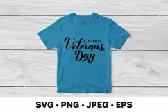 Happy Veterans Day. American Patriotic SVG cut file Product Image 2
