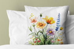Wildflower Clusters - watercolor flowers borders PNG Product Image 2