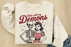 Vibin With My Demons SVG PNG, Spooky Season, Funny Dark Product Image 5