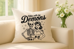 Vibin With My Demons SVG PNG, Spooky Season, Funny Dark Product Image 6