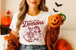 Vibin With My Demons SVG PNG, Spooky Season, Funny Dark Product Image 7