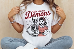 Vibin With My Demons SVG PNG, Spooky Season, Funny Dark Product Image 8