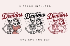 Vibin With My Demons SVG PNG, Spooky Season, Funny Dark Product Image 9
