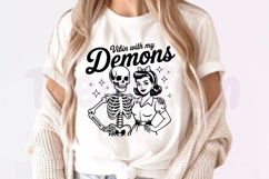 Vibin With My Demons SVG PNG, Spooky Season, Funny Dark Product Image 3