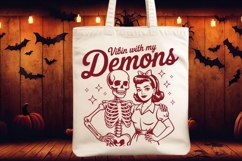 Vibin With My Demons SVG PNG, Spooky Season, Funny Dark Product Image 2