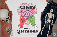Vibin With My Demons Png Svg, Funny Halloween Png, Fall Png Product Image 4