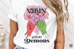 Vibin With My Demons Png Svg, Funny Halloween Png, Fall Png Product Image 5