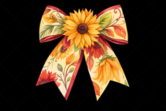 vibrant boho bow, sunflower coquette bow, colorful bow design, boho sunflower clipart, digital bow design, lively vibrant bow, sunflower bow art, boho colorful design, coquette bow art, sunflower sublimation design