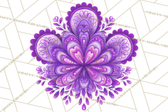 Enchanted Folk Art Florals Clipart, Stylized Flowers Png Product Image 3