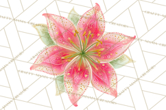 Enchanted Folk Art Florals Clipart, Stylized Flowers Png Product Image 2