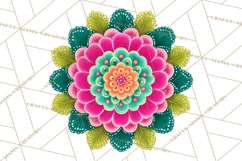Enchanted Folk Art Florals Clipart, Stylized Flowers Png Product Image 2