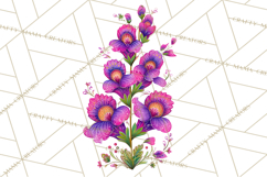 Enchanted Folk Art Florals Clipart, Stylized Flowers Png Product Image 4