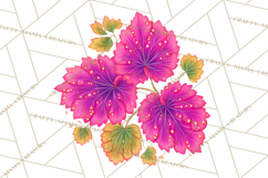 Enchanted Folk Art Florals Clipart, Stylized Flowers Png Product Image 5