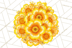 Enchanted Folk Art Florals Clipart, Stylized Flowers Png Product Image 2