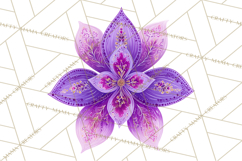 Enchanted Folk Art Florals Clipart, Stylized Flowers Png Product Image 4