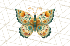 Enchanted Folk Art Florals Clipart, Stylized Flowers Png Product Image 3
