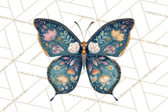 Enchanted Folk Art Florals Clipart, Stylized Flowers Png Product Image 4