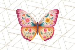 Enchanted Folk Art Florals Clipart, Stylized Flowers Png Product Image 3