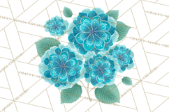 Enchanted Folk Art Florals Clipart, Stylized Flowers Png Product Image 3