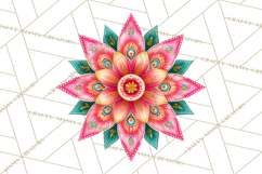 Enchanted Folk Art Florals Clipart, Stylized Flowers Png Product Image 4