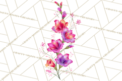 Enchanted Folk Art Florals Clipart, Stylized Flowers Png Product Image 2
