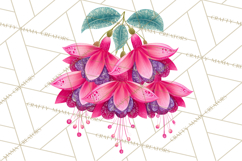 Enchanted Folk Art Florals Clipart, Stylized Flowers Png Product Image 5