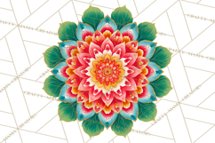 Enchanted Folk Art Florals Clipart, Stylized Flowers Png Product Image 3